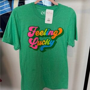 Vibrant Green Graphic Tee - Feeling Lucky